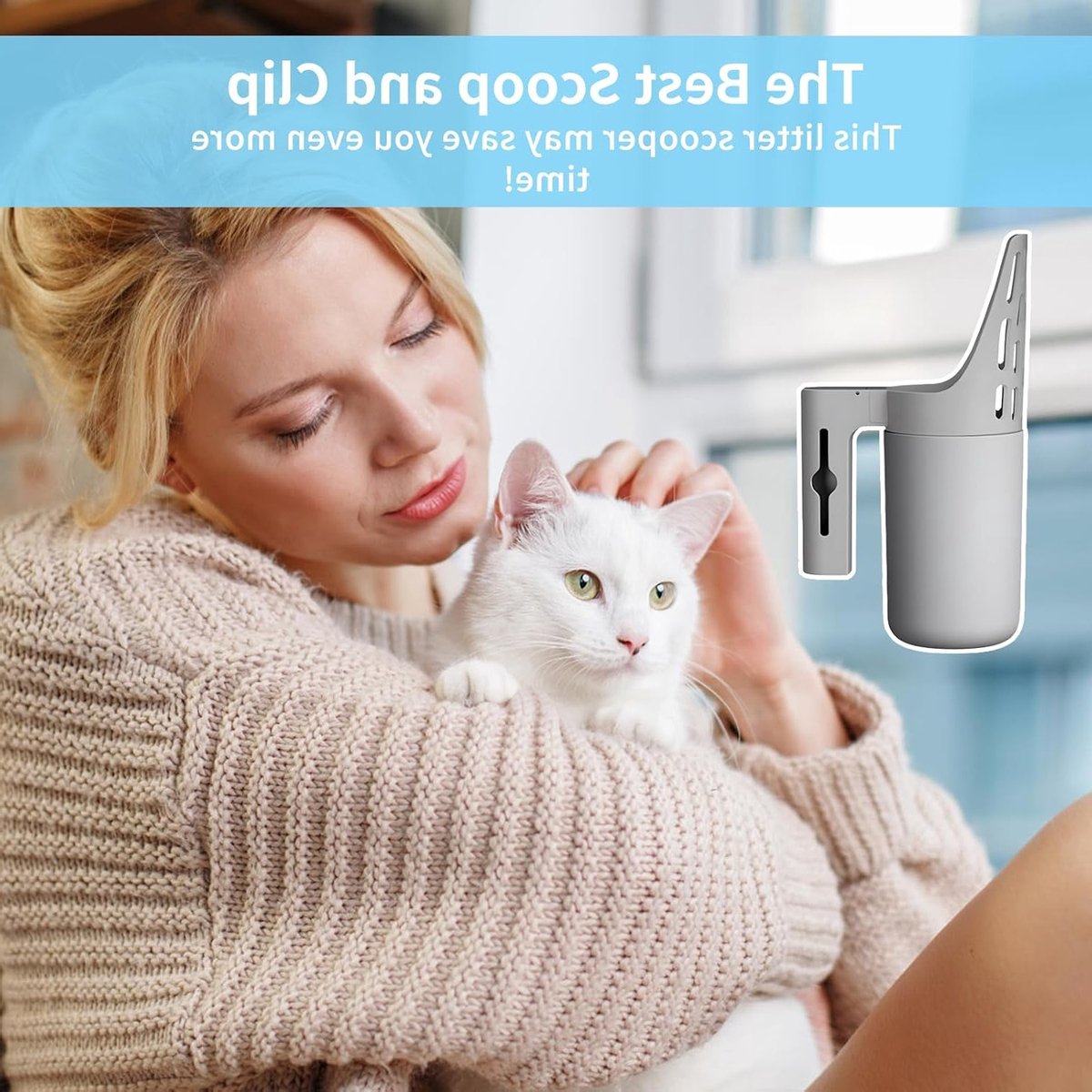 Miniatuur van productfoto 9 van Kattenbakschep met bak - Kattenschep met bak - Kattenschep voor kattenbak - Ideaal voor het schoonmaken van de meeste huisdieren - Snel en gemakkelijk, zonder vieze handen