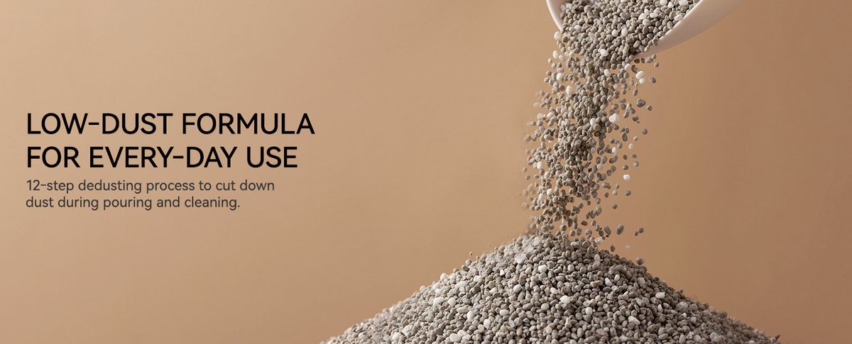 Miniatuur van productfoto 17 van Loncurpet - Kattenbakvulling - Natuurlijk Ruw Erts Gemengd Kattengrind - 2 x 6,8kg - Sterke Klontvorming - Stofarme Formule - Geurneutraal - Geen vastplakresten