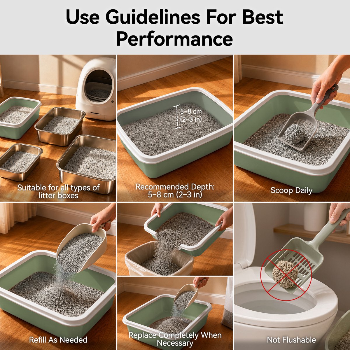 Miniatuur van productfoto 7 van Loncurpet - Kattenbakvulling - Natuurlijk Ruw Erts Gemengd Kattengrind - 2 x 6,8kg - Sterke Klontvorming - Stofarme Formule - Geurneutraal - Geen vastplakresten