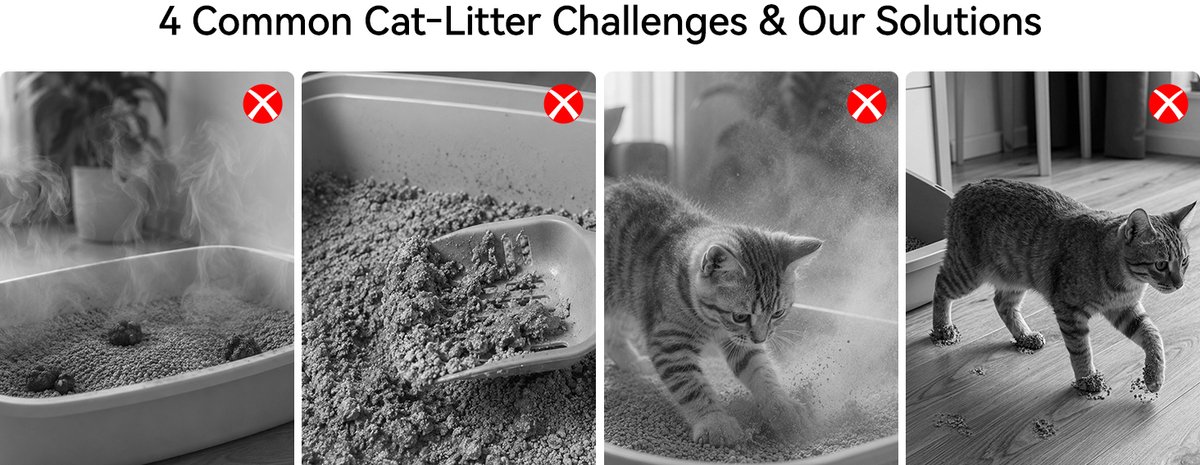 Miniatuur van productfoto 18 van Loncurpet Kattenbakmat Met Kattenbakvulling - Natuurlijk Ruw Erts - 60x40cm - Grijs Kattenmat - Uitloopmat Grit opvanger - Honingraatstructuur - Waterdicht - Eco‑friendly - Opvang ruimte
