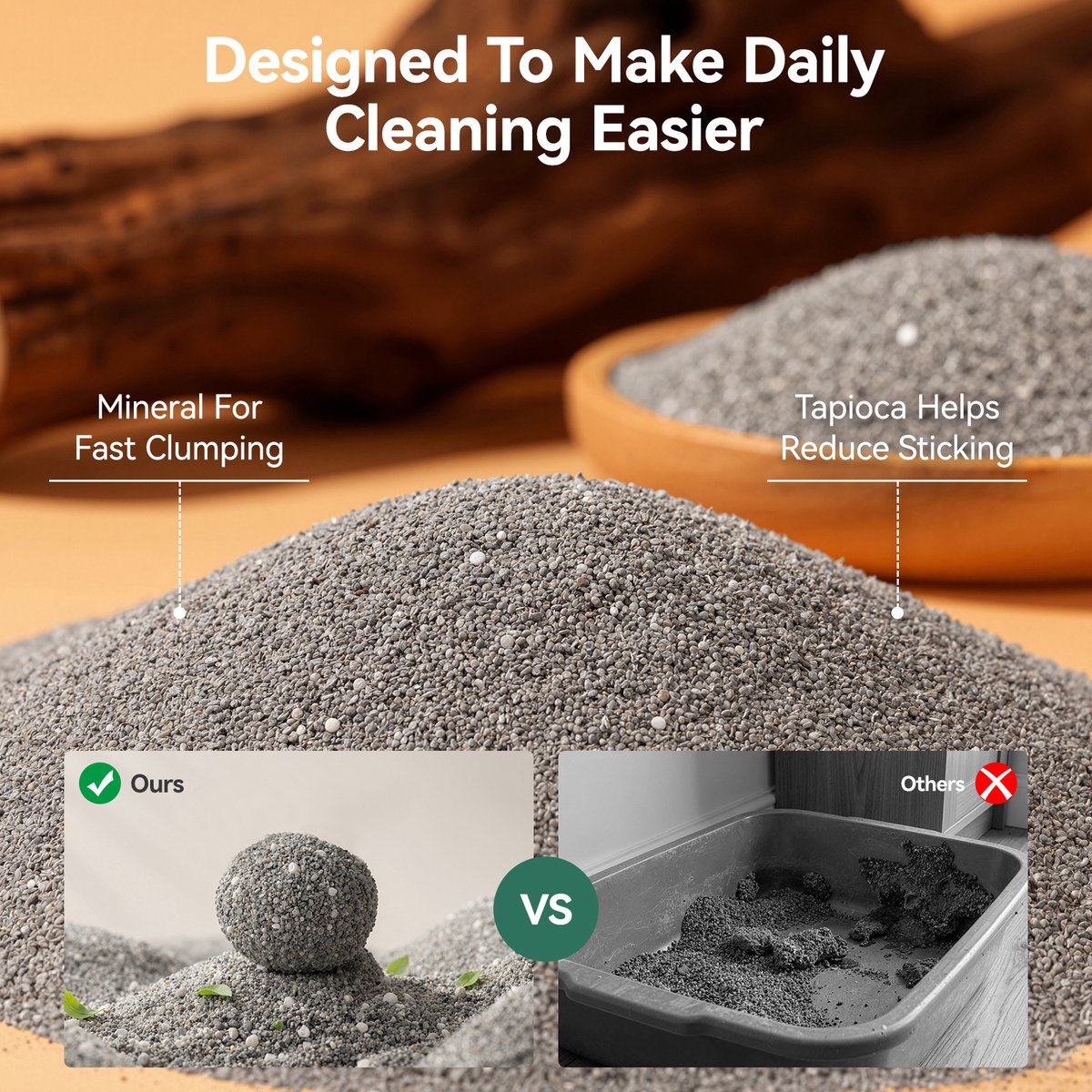 Miniatuur van productfoto 7 van Loncurpet Kattenbakmat Met Kattenbakvulling - Natuurlijk Ruw Erts - 60x40cm - Grijs Kattenmat - Uitloopmat Grit opvanger - Honingraatstructuur - Waterdicht - Eco‑friendly - Opvang ruimte