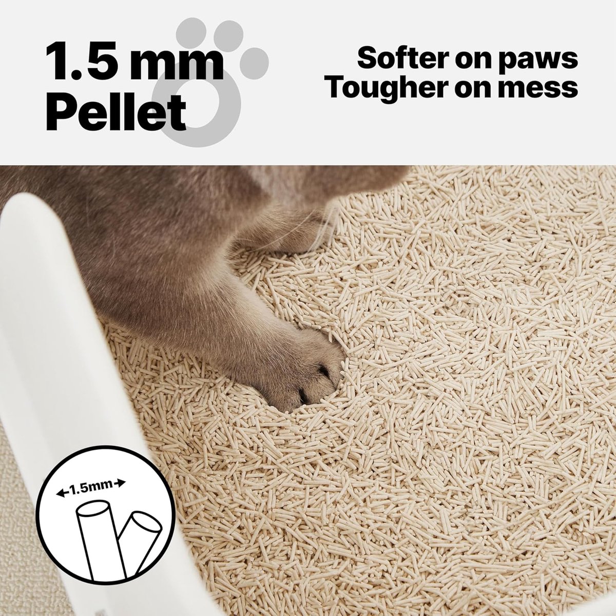 Miniatuur van productfoto 3 van SnelShoppen - Tofu Kattenbakvulling 7.2kg - Klontvormend Plantaardig Vulling met Erwtvezels, 99% Stofvrij, Optimale Geurcontrole, Doorspoelbaar, Ongep