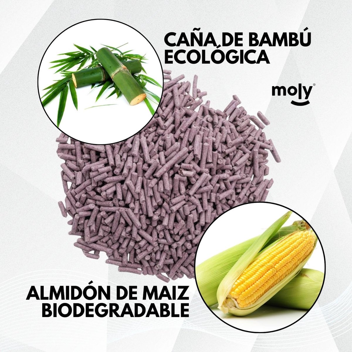 SnelShoppen - Ecologische kattenbakvulling maïs bamboe lavendelgeur 2,8 kg/6,8 l Tofu type biologisch afbreekbaar absorberend natuurlijk geurcontrole