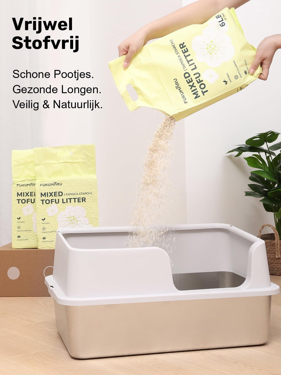 Miniatuur van productfoto 2 van Solidchoice - Tofu Kattenbakvulling met Geurcontrole, 10.8 kg