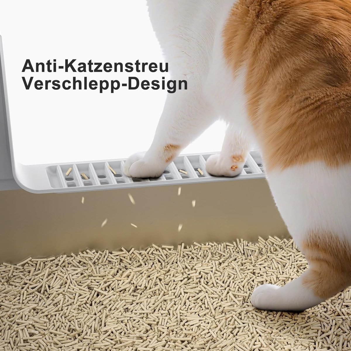 Miniatuur van productfoto 5 van Roestvrijstalen Kattenbak XXXL 71x51x30cm – Extra Grote Kattenbak voor Grote Katten en Meerdere Katten – Hoge Rand Spatvrij
