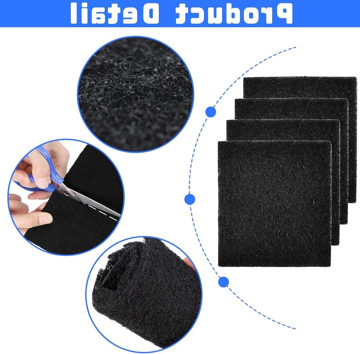 Productfoto 1 van Pack van 24 vervangfilters voor kattenbakken, 11.5 x 10.5 x 0.5 cm, actieve koolstof, sterk absorberend, ideaal voor kattenbakken en kattenbakvulling