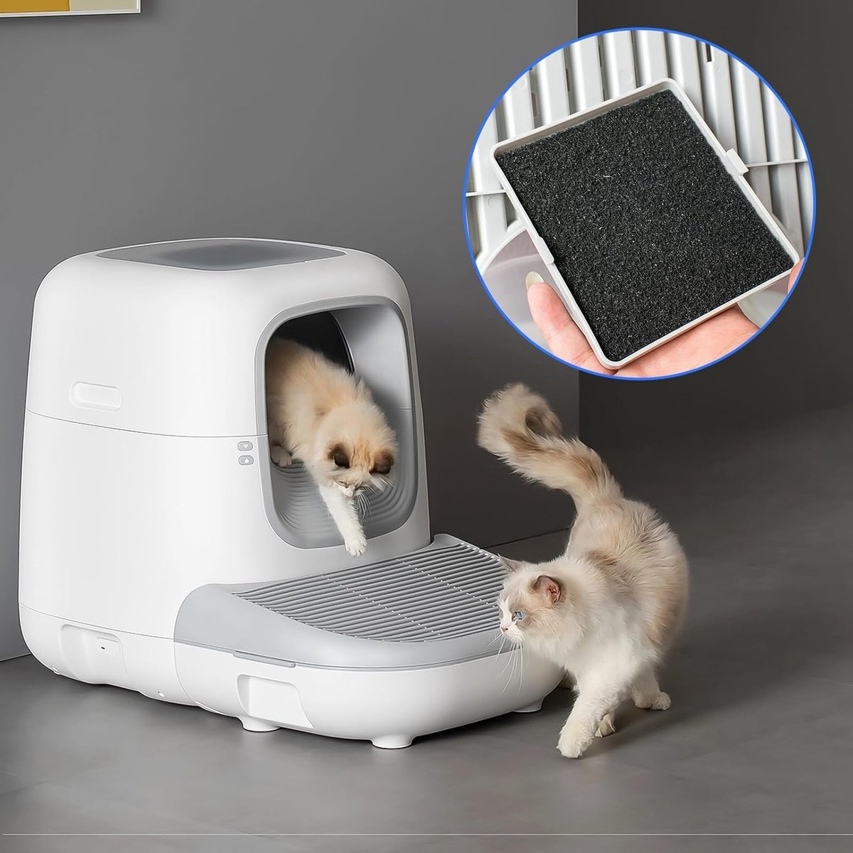 Miniatuur van productfoto 5 van Pack van 24 vervangfilters voor kattenbakken, 11.5 x 10.5 x 0.5 cm, actieve koolstof, sterk absorberend, ideaal voor kattenbakken en kattenbakvulling