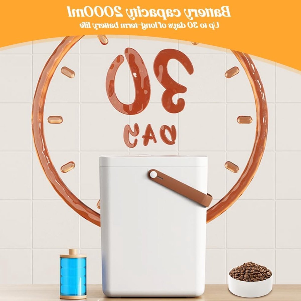 Productfoto 1 van Airtight Voercontainer voor Huisdieren van 13 Liter met Schep - Ideaal voor Katten en Honden, Voedselopslag en Versheid Bewaring
