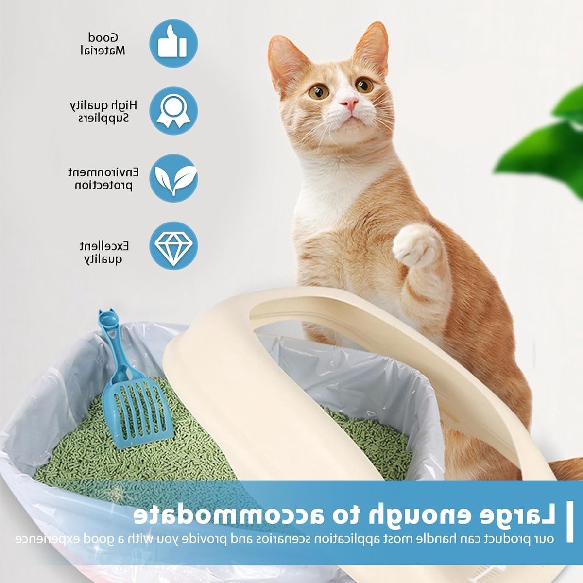 Miniatuur van productfoto 4 van Draagbare Afvalzakken voor Kattenbak: 6 Rollen Duurzame Kattenbakzakken, Vervangende Litterzakken, 90 Stuks voor Eenvoudige Reiniging en Onderhoud