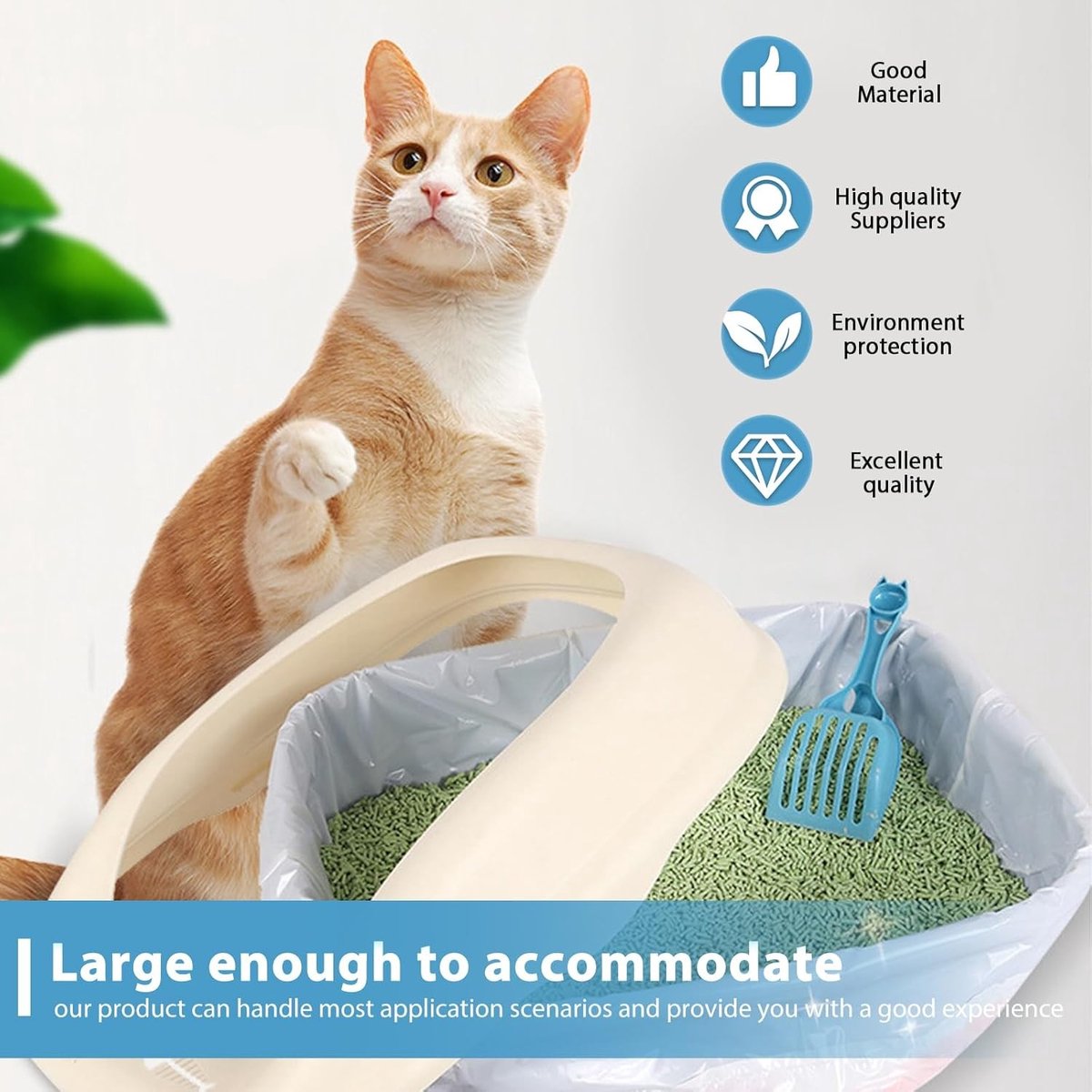 Miniatuur van productfoto 5 van Draagbare Afvalzakken voor Kattenbak: 6 Rollen Duurzame Kattenbakzakken, Vervangende Litterzakken, 90 Stuks voor Eenvoudige Reiniging en Onderhoud