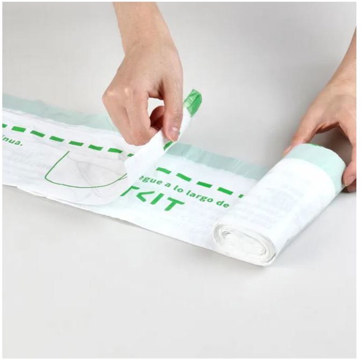 Productfoto 1 van Set van 5 rollen van 20 vuilniszakken - PETKIT - 8 L - Voor automatische kattenbakvulling - Groen