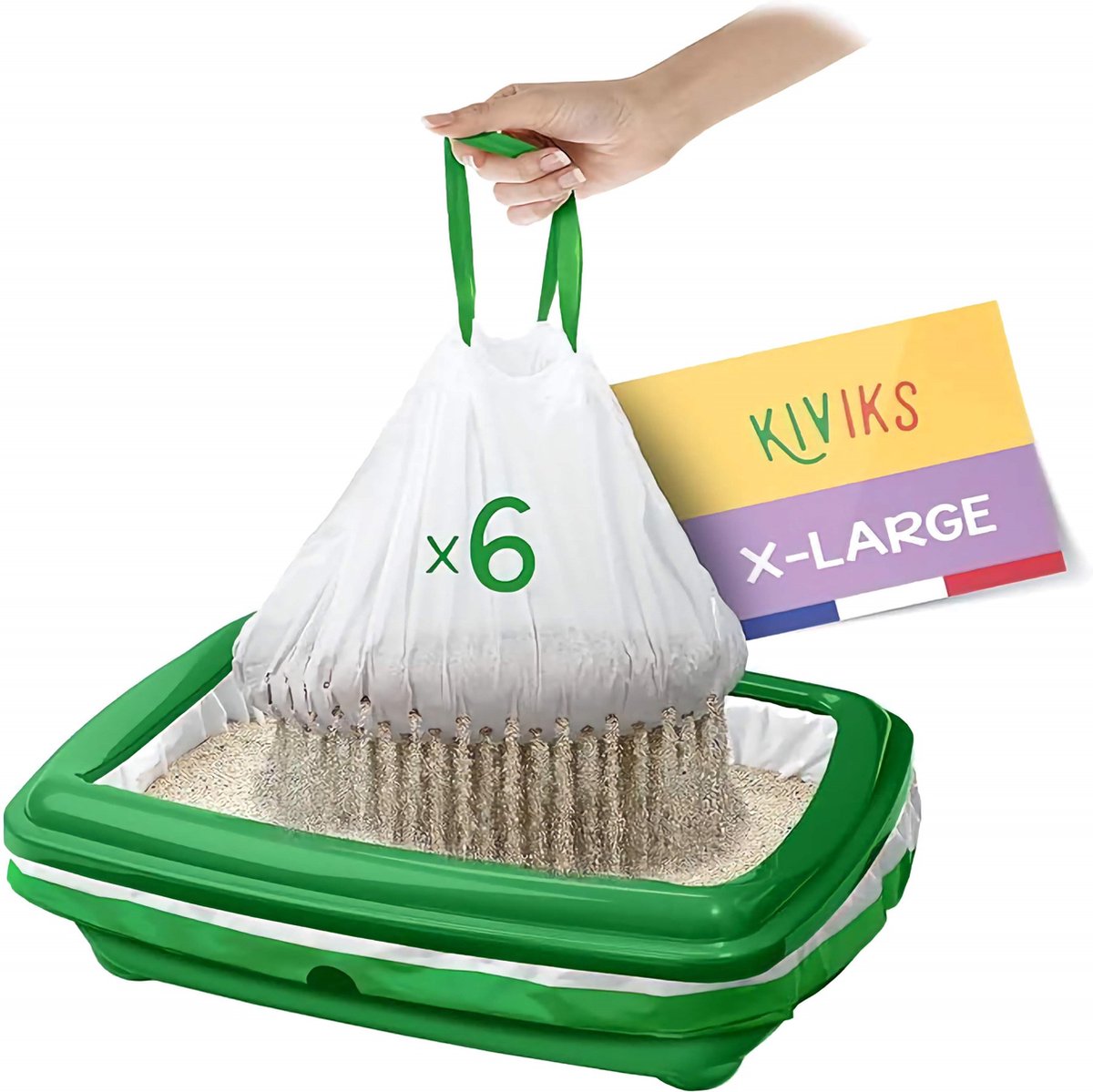 Miniatuur van productfoto 2 van Kiviks Kattenbakzak - Maat XL - Kattenbakzakken met filter - Kattenbak zakken - Zak voor grote kattenbak - Kattenbakzak - 6 stuks