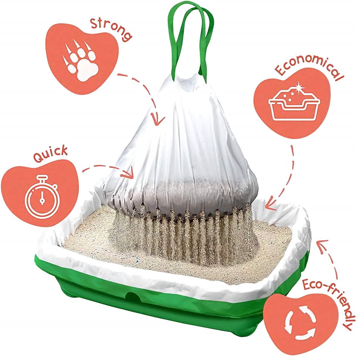 Miniatuur van productfoto 3 van Kiviks Kattenbakzak - Maat XL - Kattenbakzakken met filter - Kattenbak zakken - Zak voor grote kattenbak - Kattenbakzak - 6 stuks