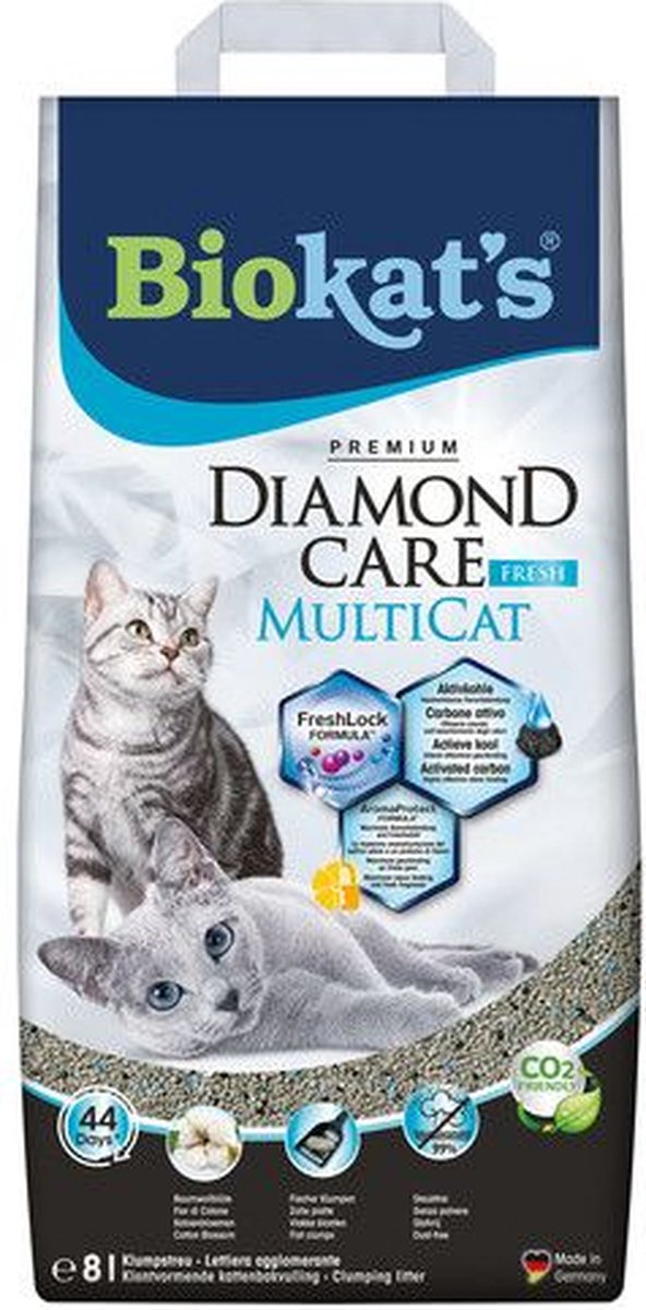 Miniatuur van productfoto 10 van Biokat's Diamond Care Multicat - Kattenbakvulling - 8 l