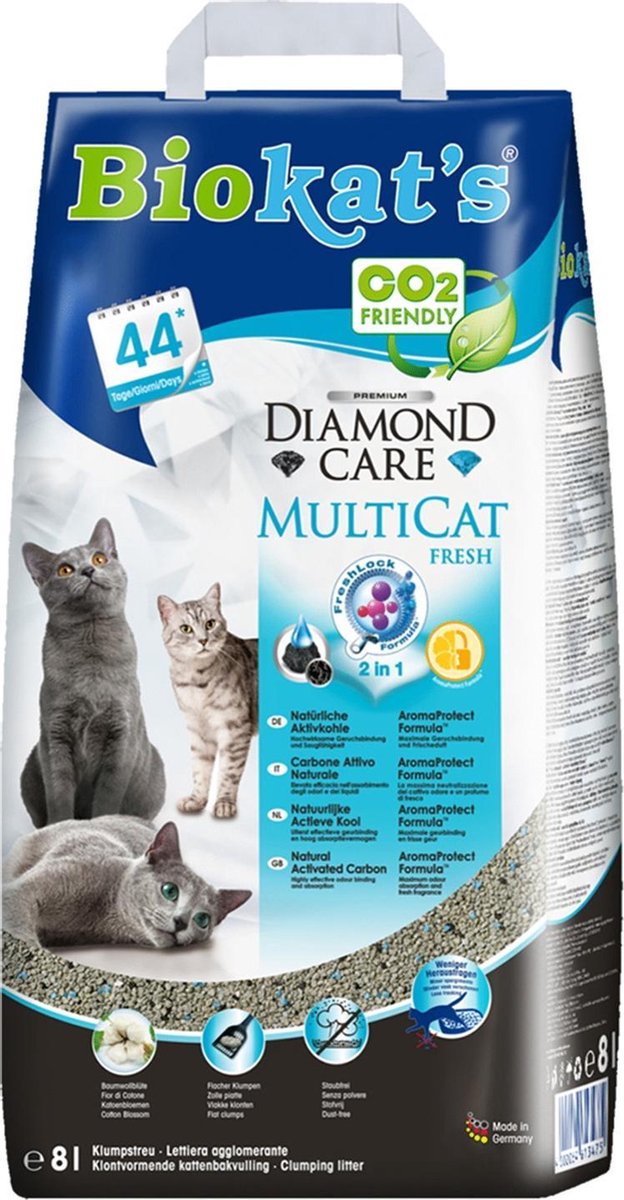 Miniatuur van productfoto 7 van Biokat's Diamond Care Multicat - Kattenbakvulling - 8 l