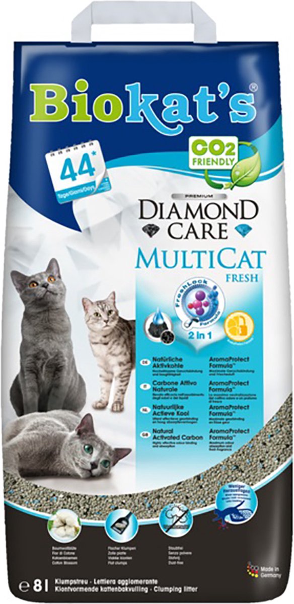 Miniatuur van productfoto 9 van Biokat's Diamond Care Multicat - Kattenbakvulling - 8 l