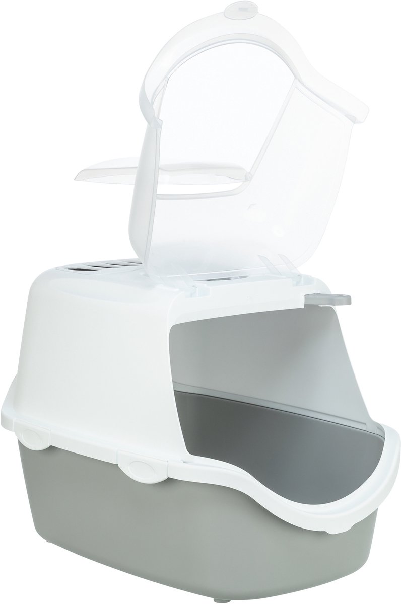 Productfoto 1 van Trixie - Kattenbak Vico - Open Top - Met Kap - Lichtgrijs/Wit - 56X40X40 cm