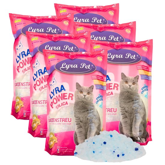 Productfoto 1 van 6 x 5 liter Lyra Pet® Lyra Power® Silica kattenbakvulling