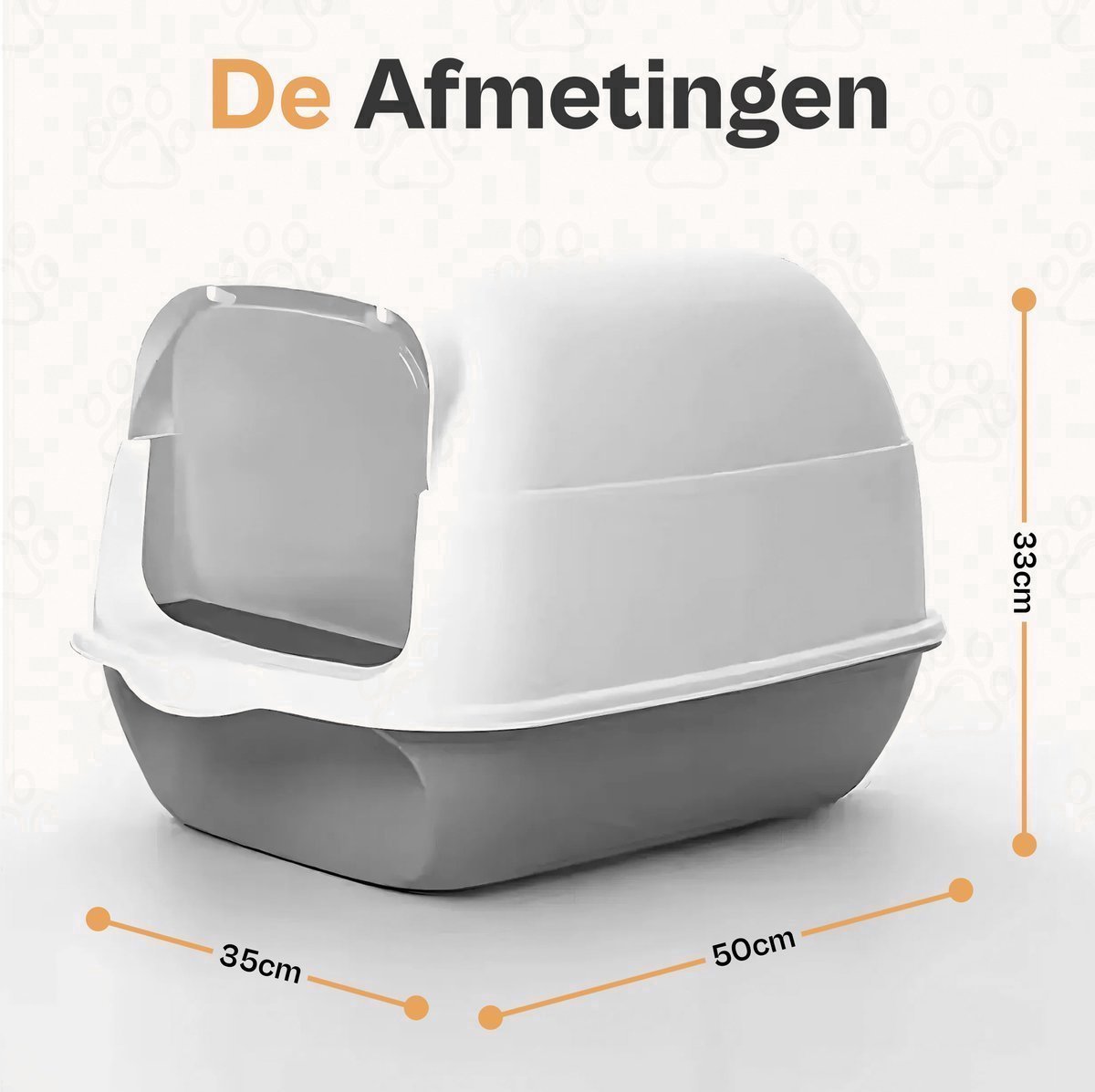 Miniatuur van productfoto 3 van MaxiClean Kattenbak - Wit - 50 x 35 x 34 cm - Voor Grote Katten en Meerdere Katten