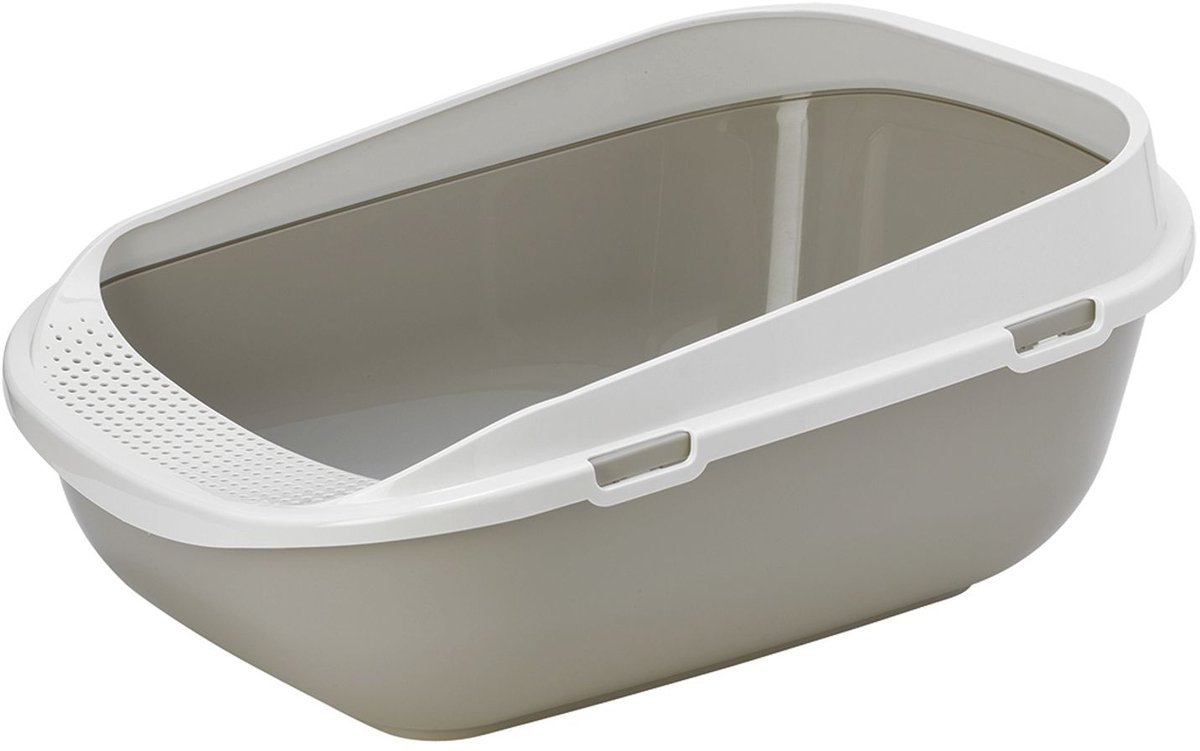Productfoto 1 van Moderna Open Kattenbak Mega Step - Kattentoilet - 65.6x48.2x28.5 cm Grijs Wit