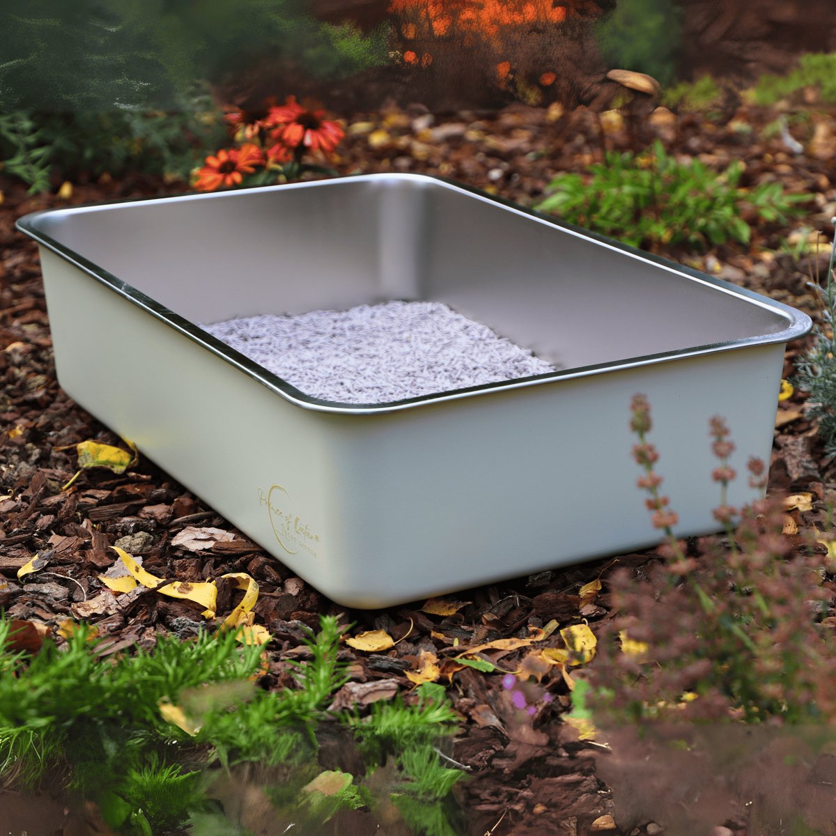 Productfoto 1 van Cat Litter Prince of Qatar® | RVS Kattenbak 60x40x20 cm | Stainless steel | Gebroken Wit Gecoat | Voor Grote en Kleine Katten | Hygiënisch en Duurzaam