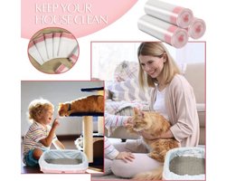 Productfoto 1 van Kattenbak Zakken - Met Trekband - 3 Rol - Extra Sterk - 24 Zakken