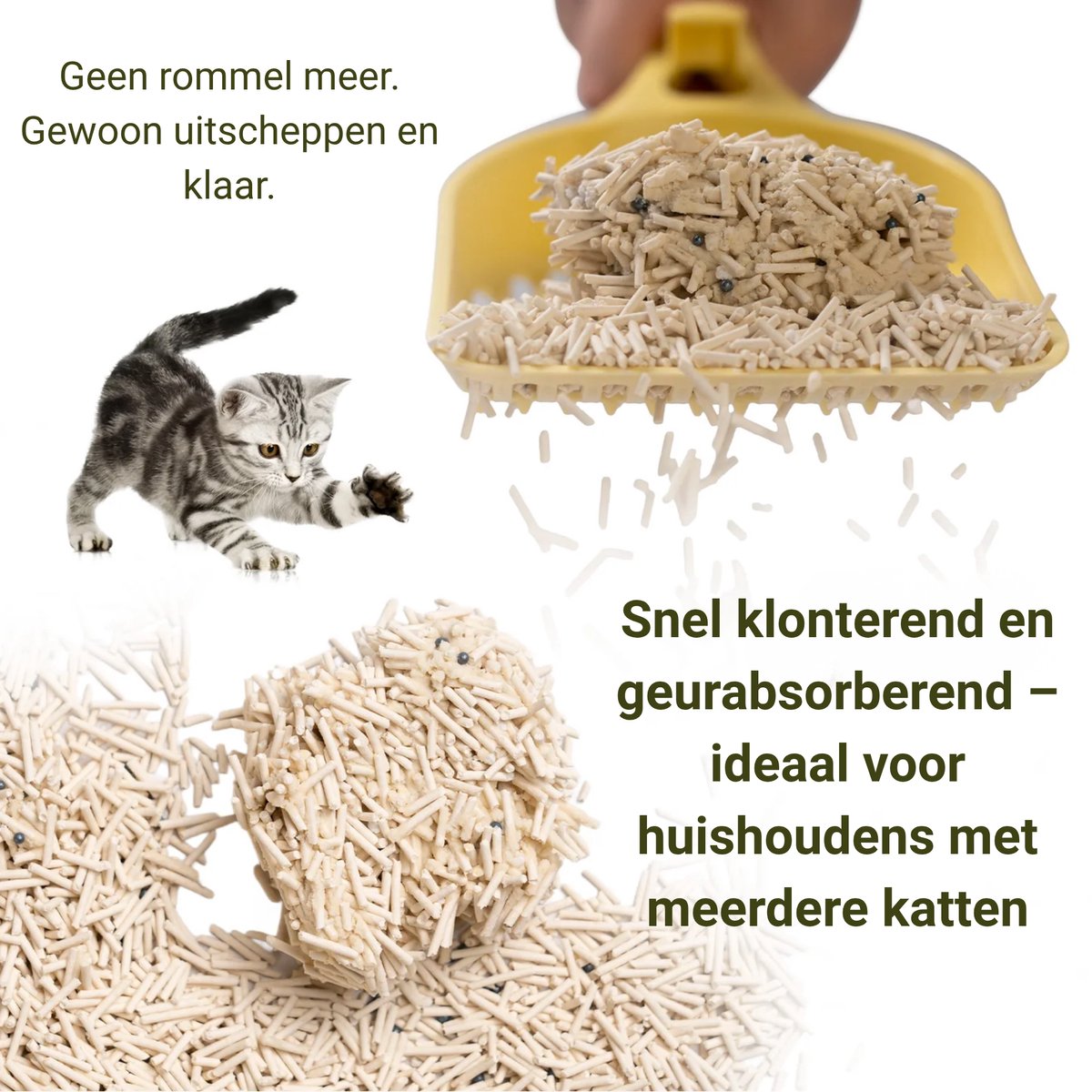 Productfoto 1 van PawPure Kattenbakvulling Tofu & Cassave 5kg (2×2,5kg) - Stofvrij - Snel Klonterend - Geurcontrole