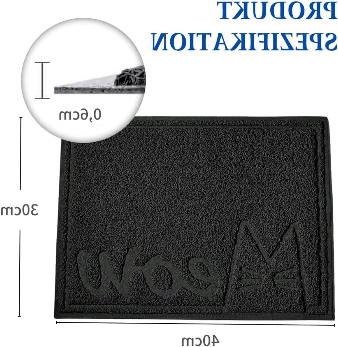 Productfoto 1 van Honden- en kattenbakmat 40 x 30 cm - Waterdichte, antislip kattenbakmat voor urineopvang en schoonmaakgemak