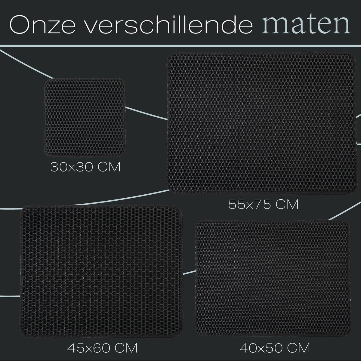 Miniatuur van productfoto 3 van ElegaPet Kattenbak mat 30x30cm - Katten grit opvanger - Waterdicht met een dubbele laag - Cat litter mat - Kattenbak accessoires - Uitloopmat - schoonloopmat kattenbak - gritmat 30x30 cm