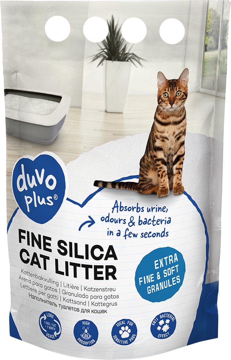 Productfoto 1 van DUVO+ Silica Kattenvulling - fijne silica - 6 x 5 Liter