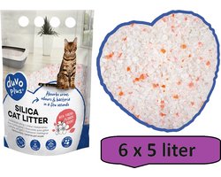 Productfoto 1 van Premium silica kattenbakvulling bloemen wit/roze - 6 x 5 liter