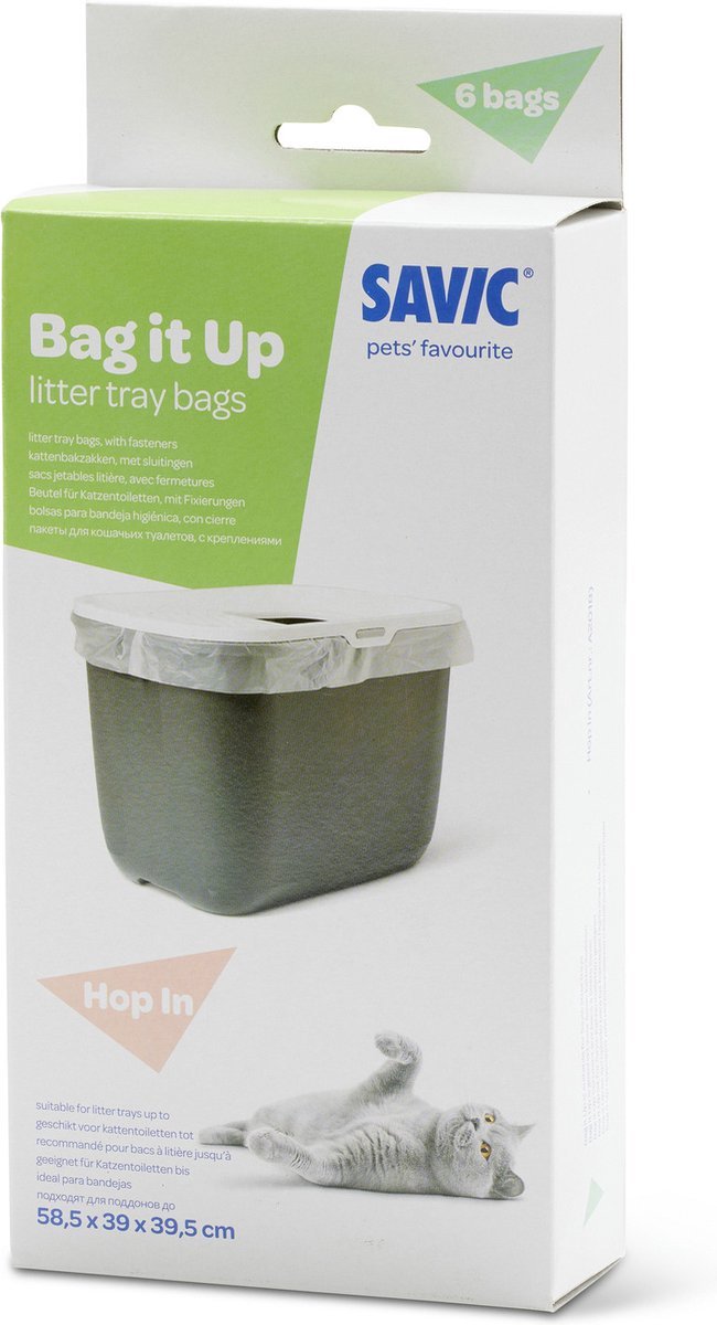 Productfoto 1 van ** 2 X ** Savic kattenbakzakken * 58.5x39x39.5cm * 6 st *bag it up voor hop in *bags met snebinder ** 2x6 = 12 zakken