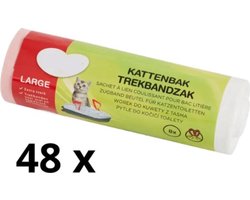 Productfoto 1 van Kattenbakzakken - 384 Zakken - 48 Rollen - 15 Liter - Trekbandzakken kat - Extra sterk - Kattenbak afvalzakken - Met trekband - Kattenbak - Voordeelverpakking