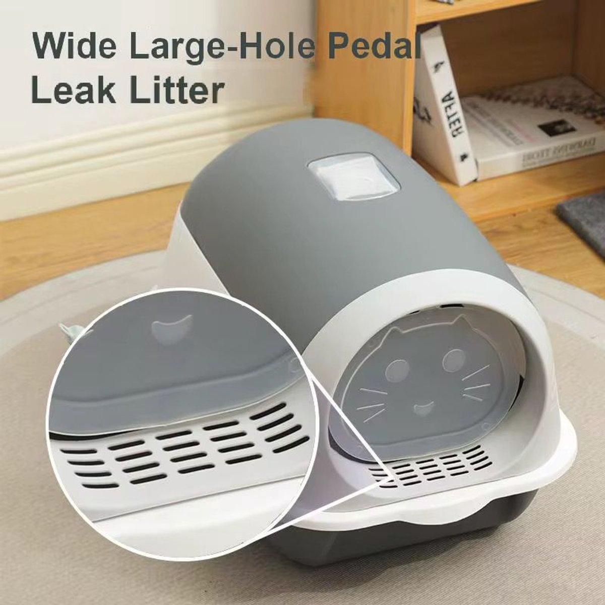 Productfoto 1 van Kattenbak met Kap – Plastic Katten Toilet Box – Hygiënische Kattenbak met Kattenkop Design – Eenvoudig Schoon te Maken – 20L