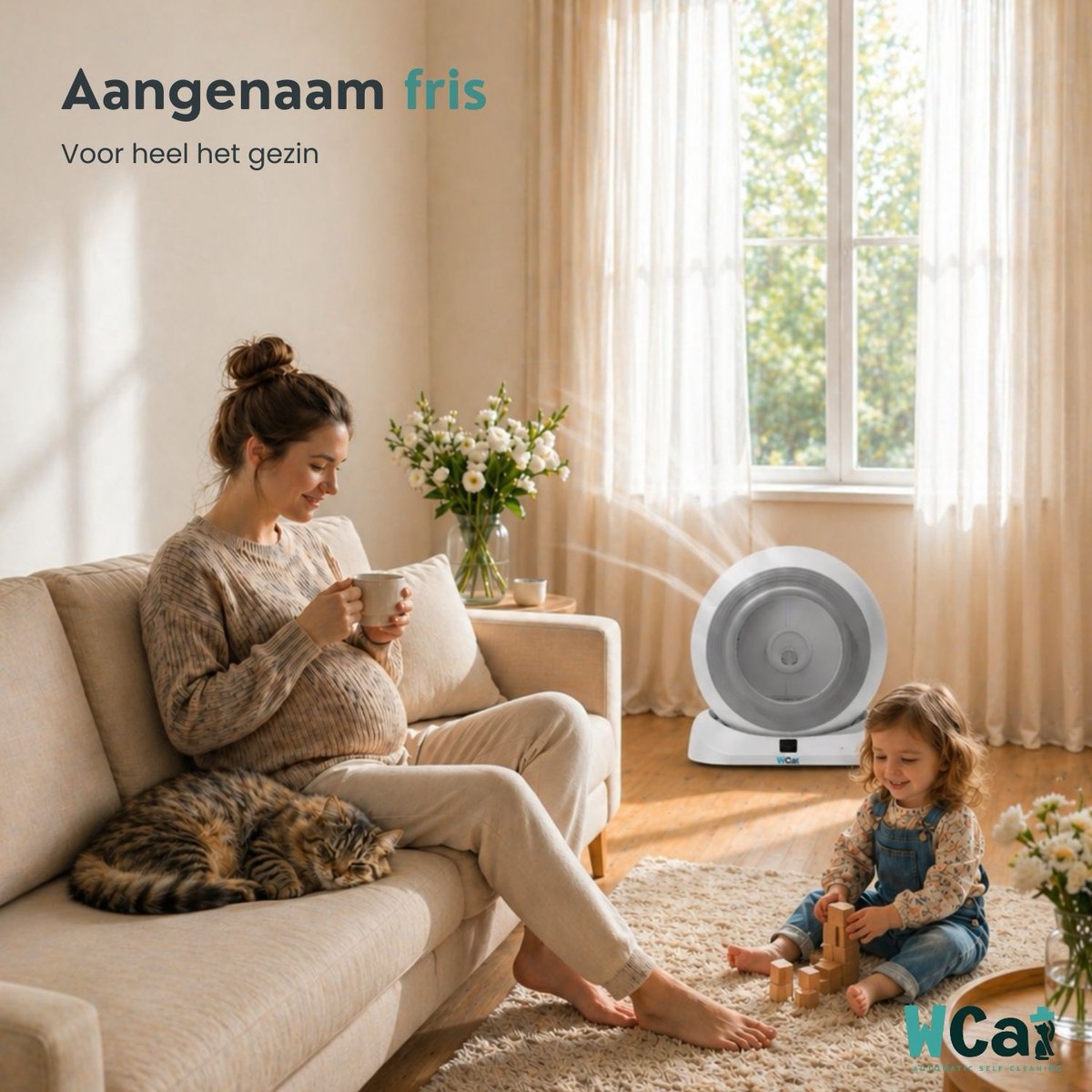 Miniatuur van productfoto 2 van Automatische Kattenbak - Zelfreinigende Kattenbak - Inclusief App - Met kattenbakmat en 3 rollen opvangzakjes - 82L XXL- WCAT K1200
