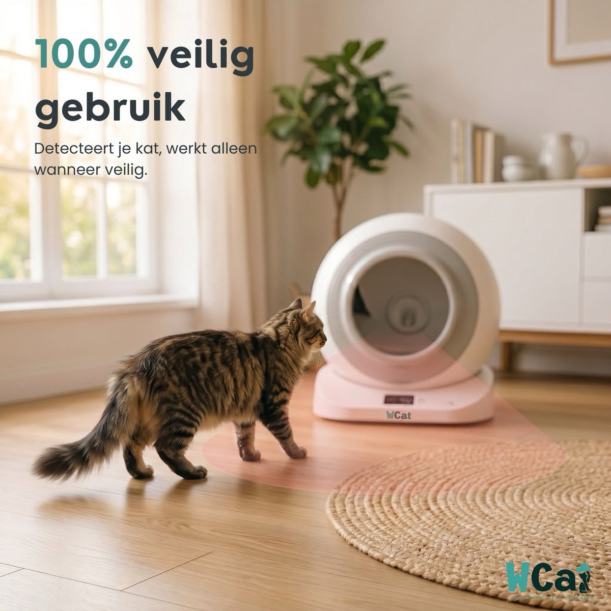 Miniatuur van productfoto 9 van Automatische Kattenbak - Zelfreinigende Kattenbak - Inclusief App - Met kattenbakmat en 3 rollen opvangzakjes - 82L XXL- WCAT K1200