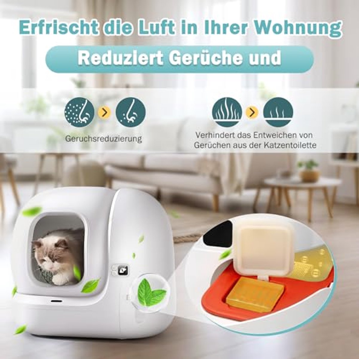 Miniatuur van productfoto 4 van Geurvernietiger 2.0 voor Zelfreinigende Kattentoiletten - Langdurige Geurcontrole Cartridges
