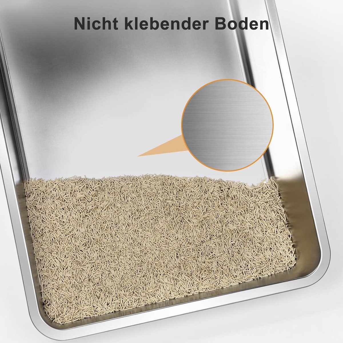 Productfoto 1 van Roestvrijstalen Kattenbak XXXL 71x51x30cm – Extra Grote Kattenbak voor Grote Katten en Meerdere Katten – Hoge Rand Spatvrij