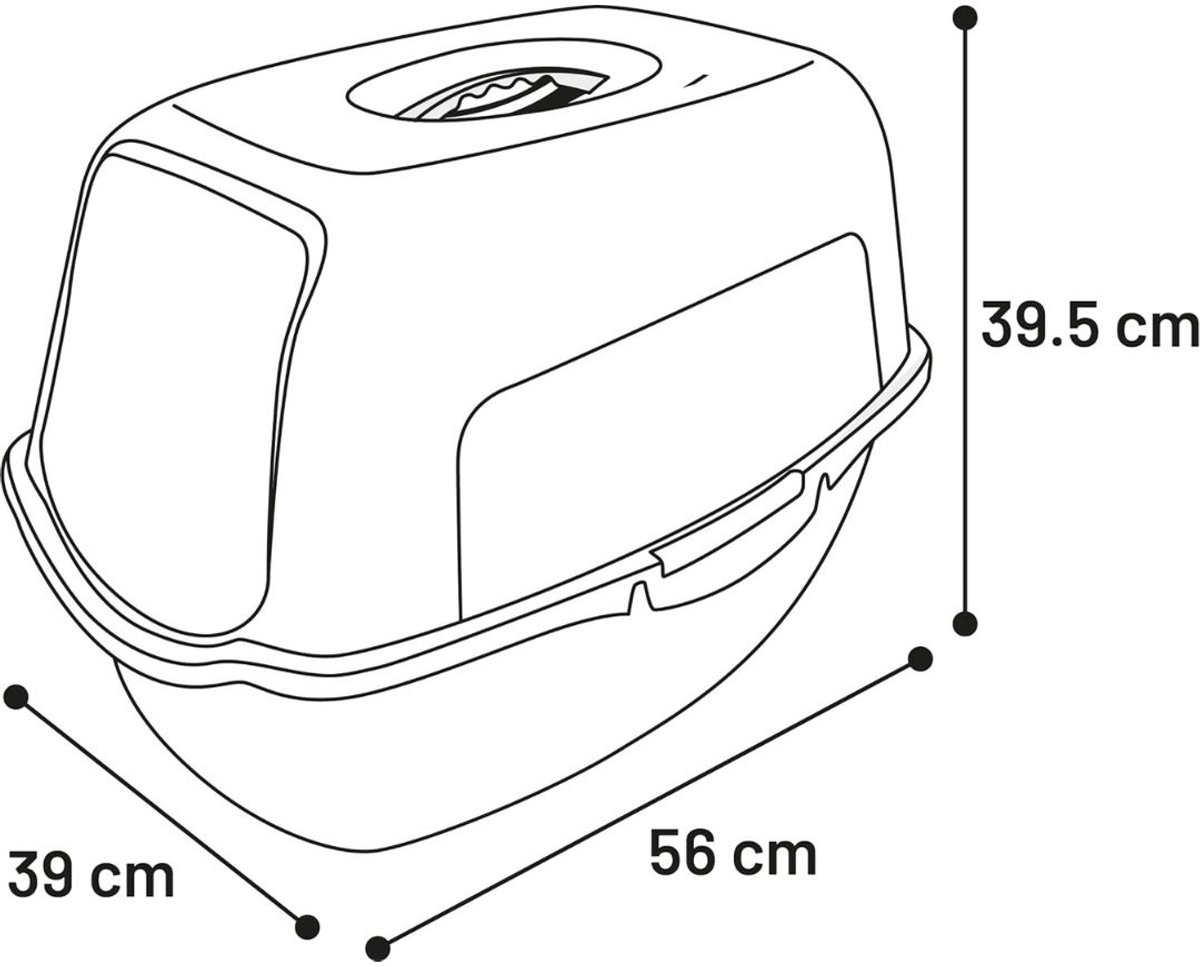 Productfoto 1 van SP® Kattenbak - Kattentoilet - Gesloten Kattenbak - Kattenbakvulling - Groen - 56cm x 39cm x 40cm