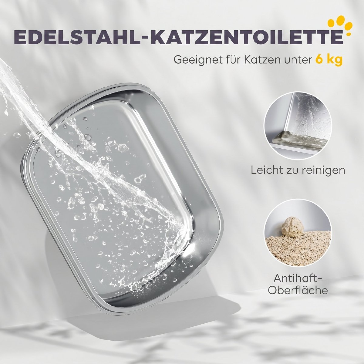 Miniatuur van productfoto 5 van Grote roestvrijstalen kattenbak - gesloten ontwerp - metalen schep - geurzakje - donkergrijs - groot formaat