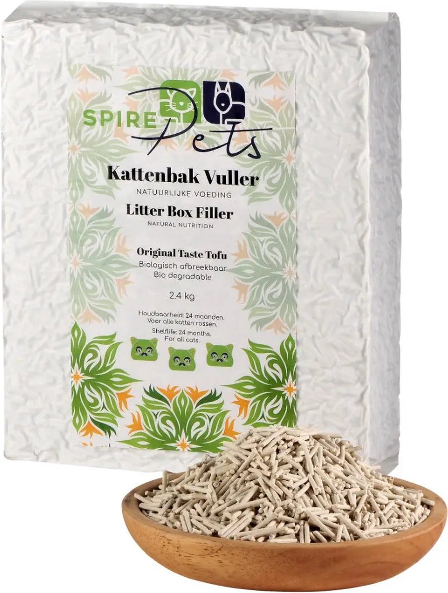 Productfoto 1 van Tofu kattenbakvulling groene thee - Super absorberend en Geur naturaliserend 6 liter - 2.4 kg