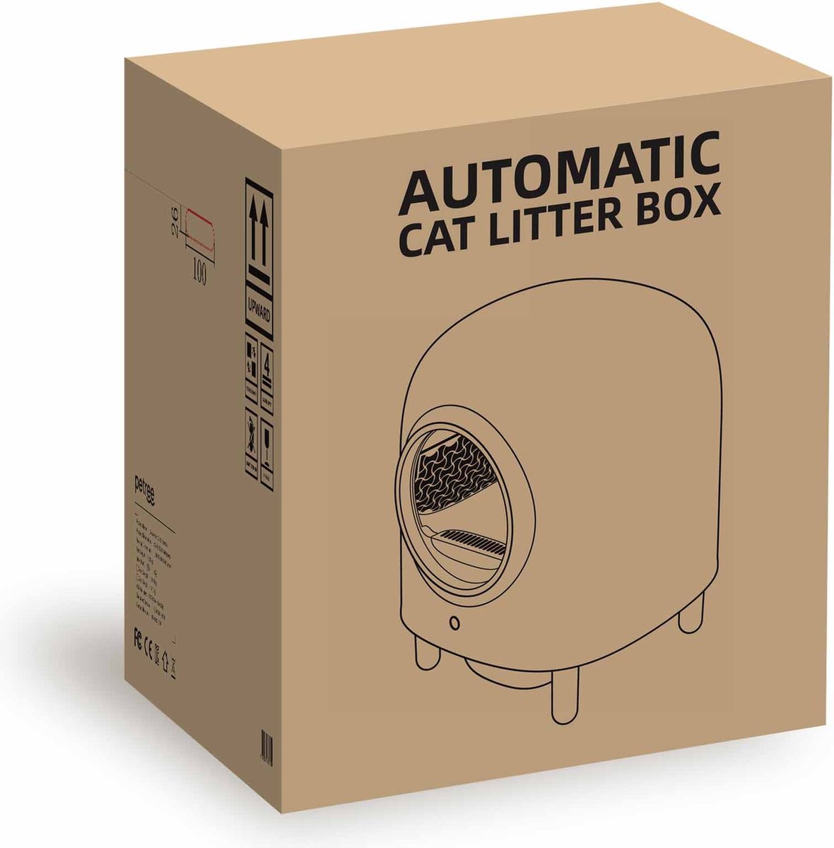 Miniatuur van productfoto 9 van Petree Cube Zelfreinigende Kattenbak Automatisch - met App - Zwart - incl Mat Luchtverfrisser en 1 rol Afvalzakje