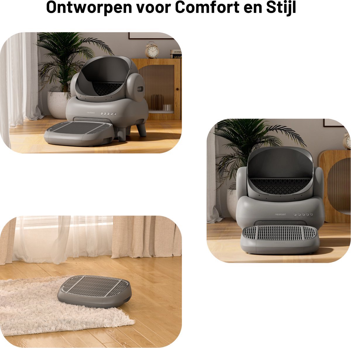Miniatuur van productfoto 3 van Neakasa M1 – Kattenbak Opstapje / Trapje – Antislip Accessoire voor Automatische Kattenbak – Voorkomt Uitloop – Makkelijk Instappen voor Katten