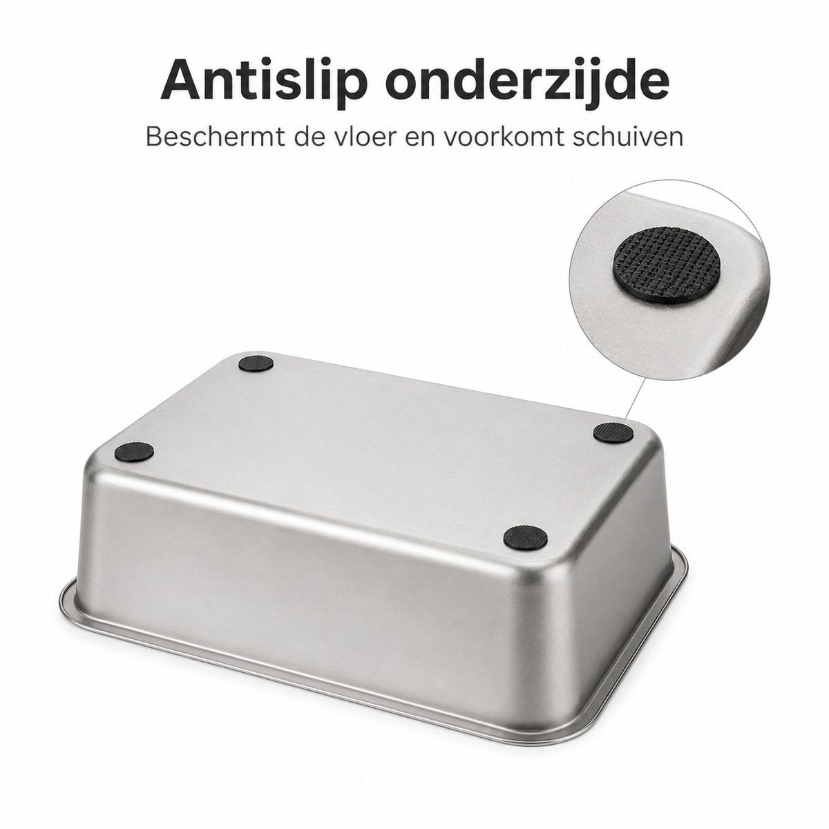 Miniatuur van productfoto 11 van YYCHAN RVS Kattenbak - Groot Open Kattentoilet - XXL - 60x40x15cm - Inclusief Siliconen Anti-slip - Hygiënisch & Anti-geur - XXL