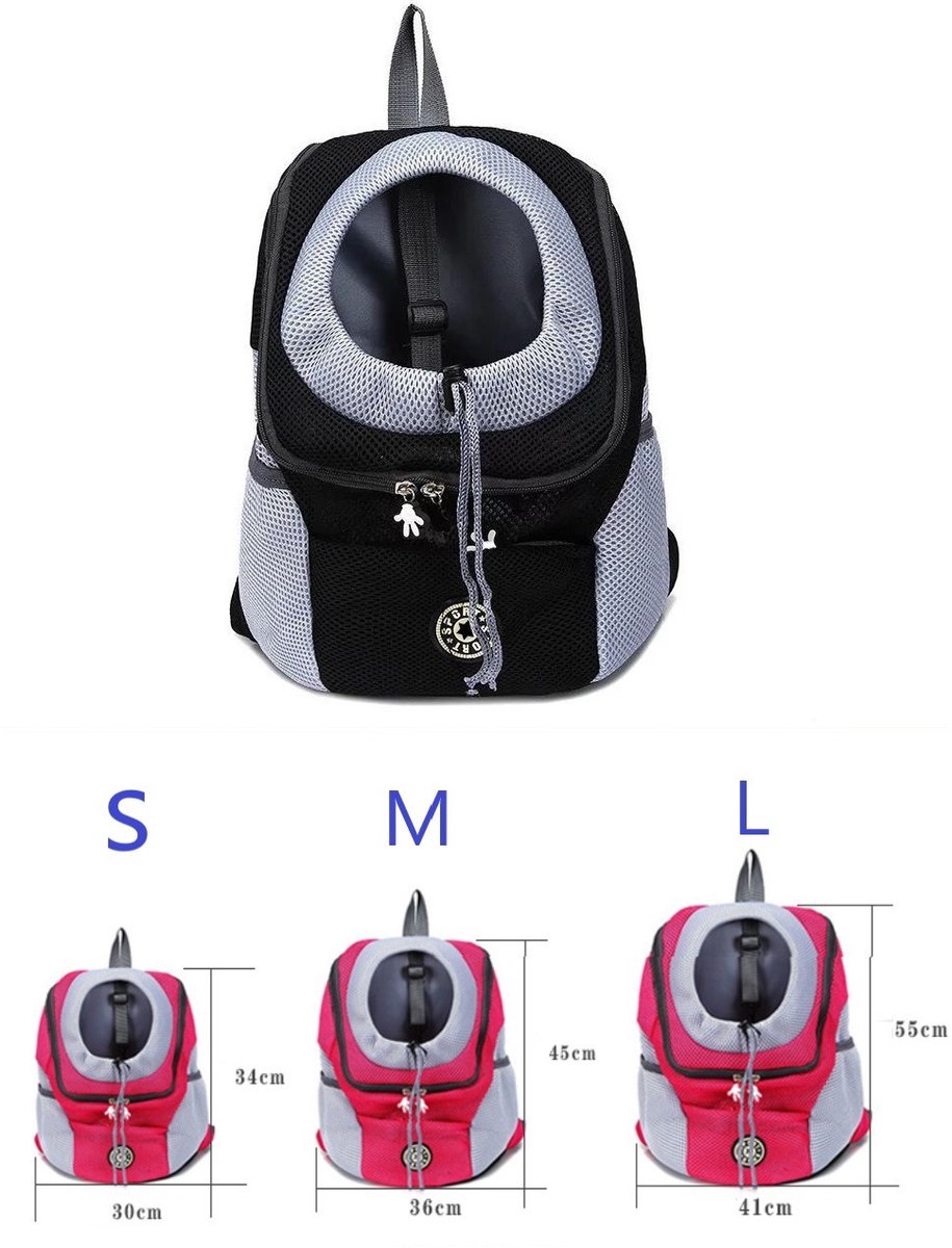 Productfoto 1 van Hondenrugzak transporttas voor hond (M) Zwart