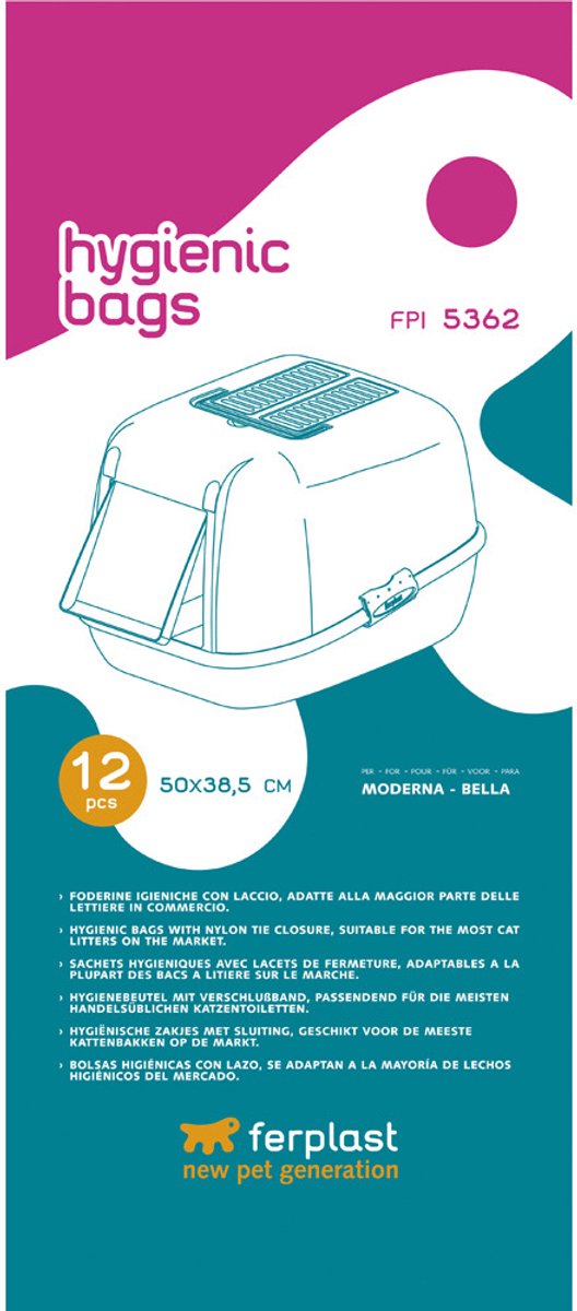 Productfoto 1 van Ferplast Kattenbakzak Fpi 5362 Bella 12 stuks