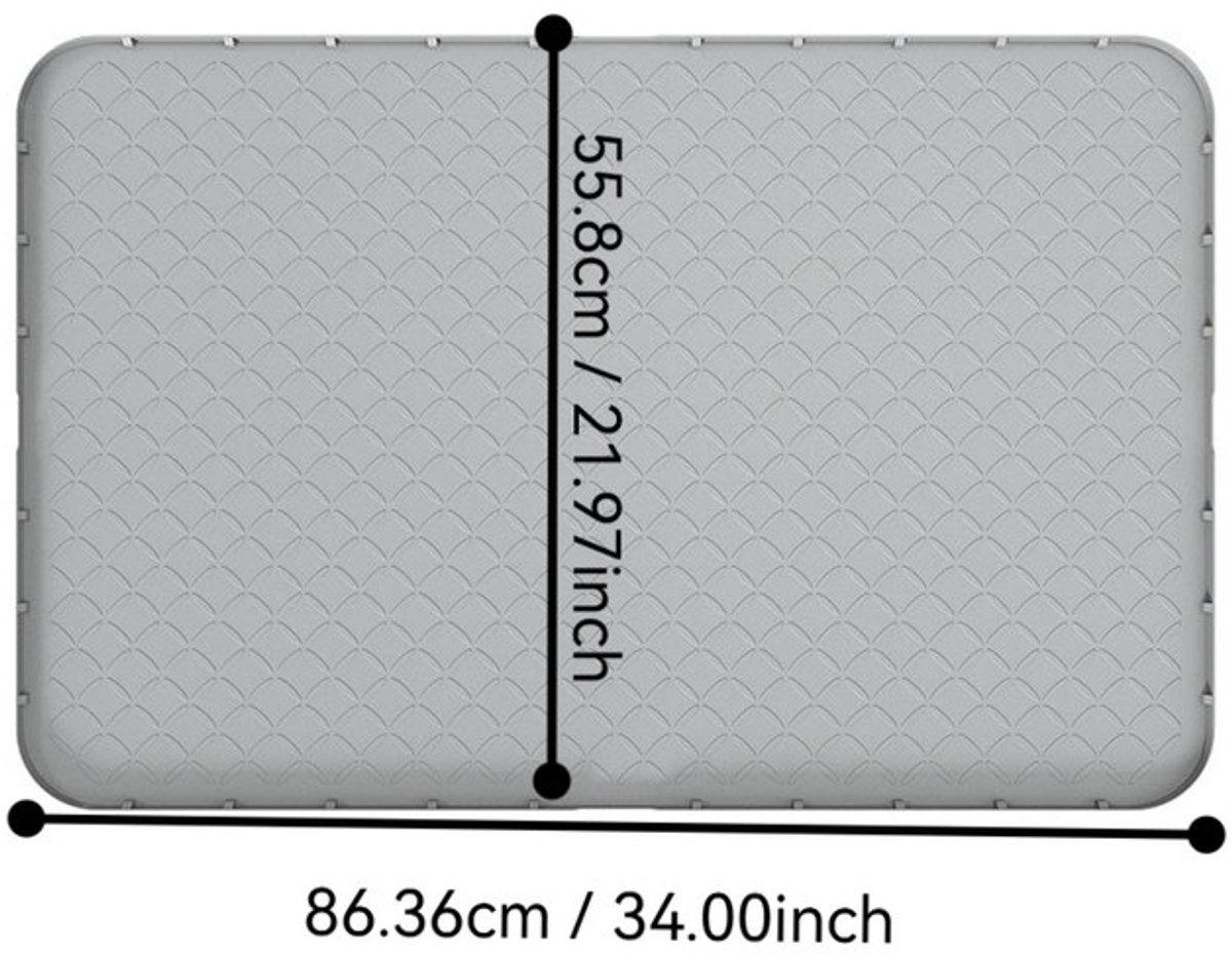 Miniatuur van productfoto 8 van Kattenbakmat - kattenbak mat - Anti-kattenbakmat - Siliconen - 86x56 cm - Grijs