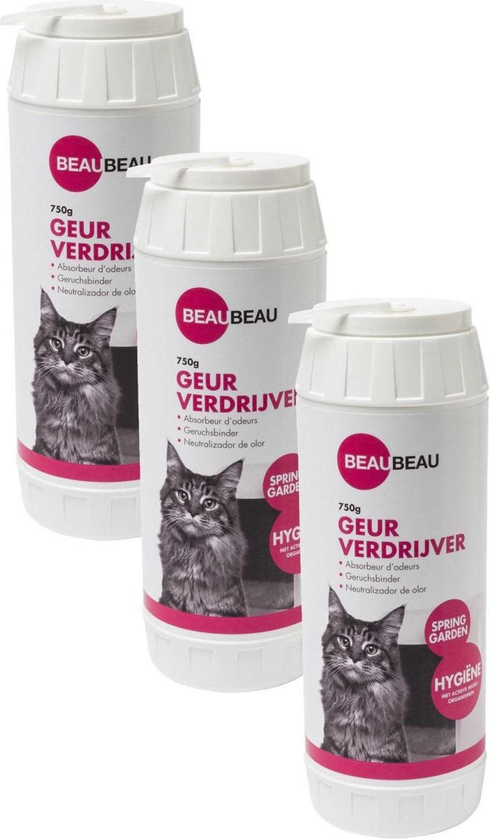Productfoto 1 van Happy Home Kattenbak Geurverdrijver - Kattenbakreinigingsmiddelen - 3 x 750 g Spring Garden