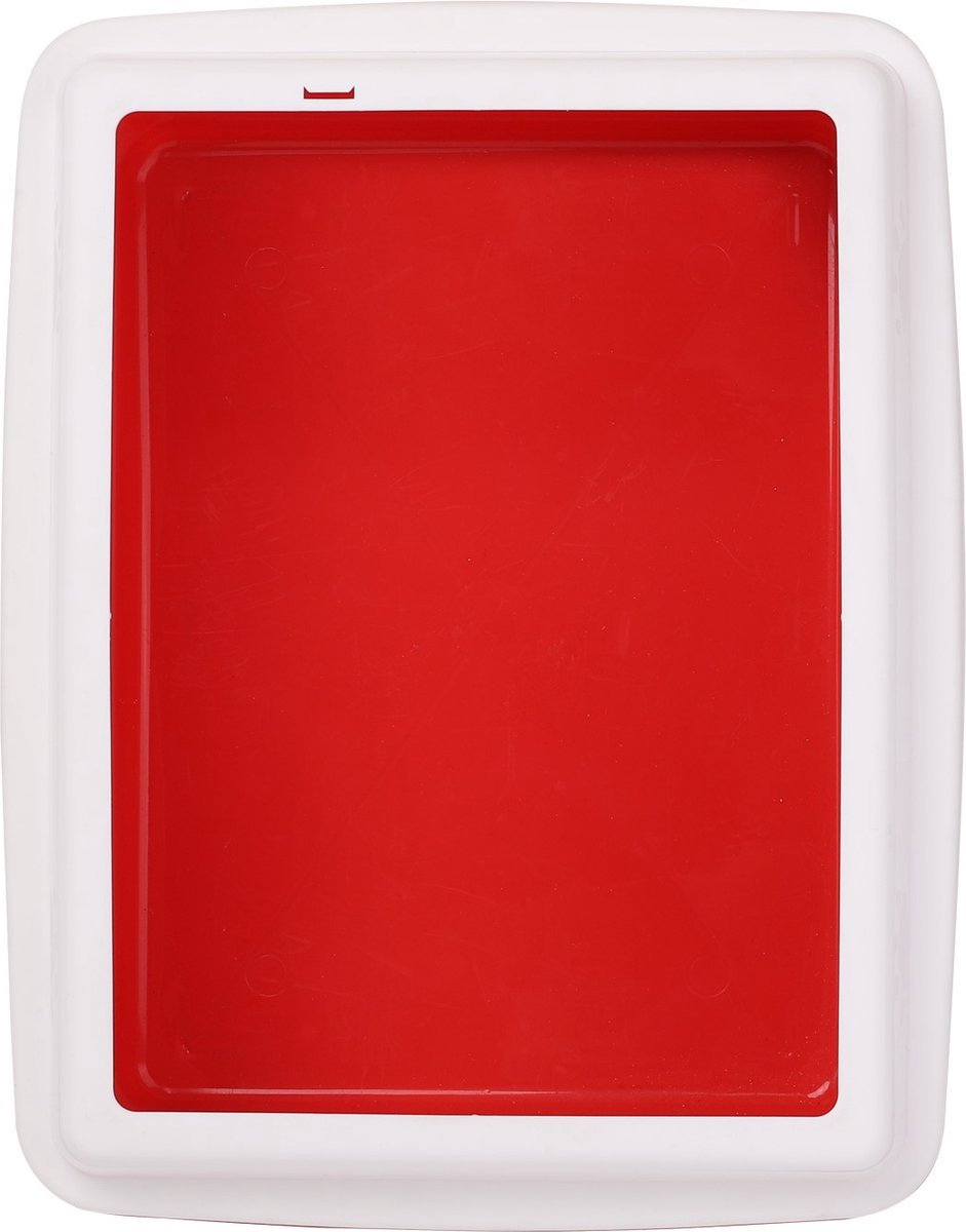 Productfoto 1 van Nobleza Kattenbak - Open kattenbak - Kattentoilet - Kattenbak met spatrand - Hoge kattenbak - Rood