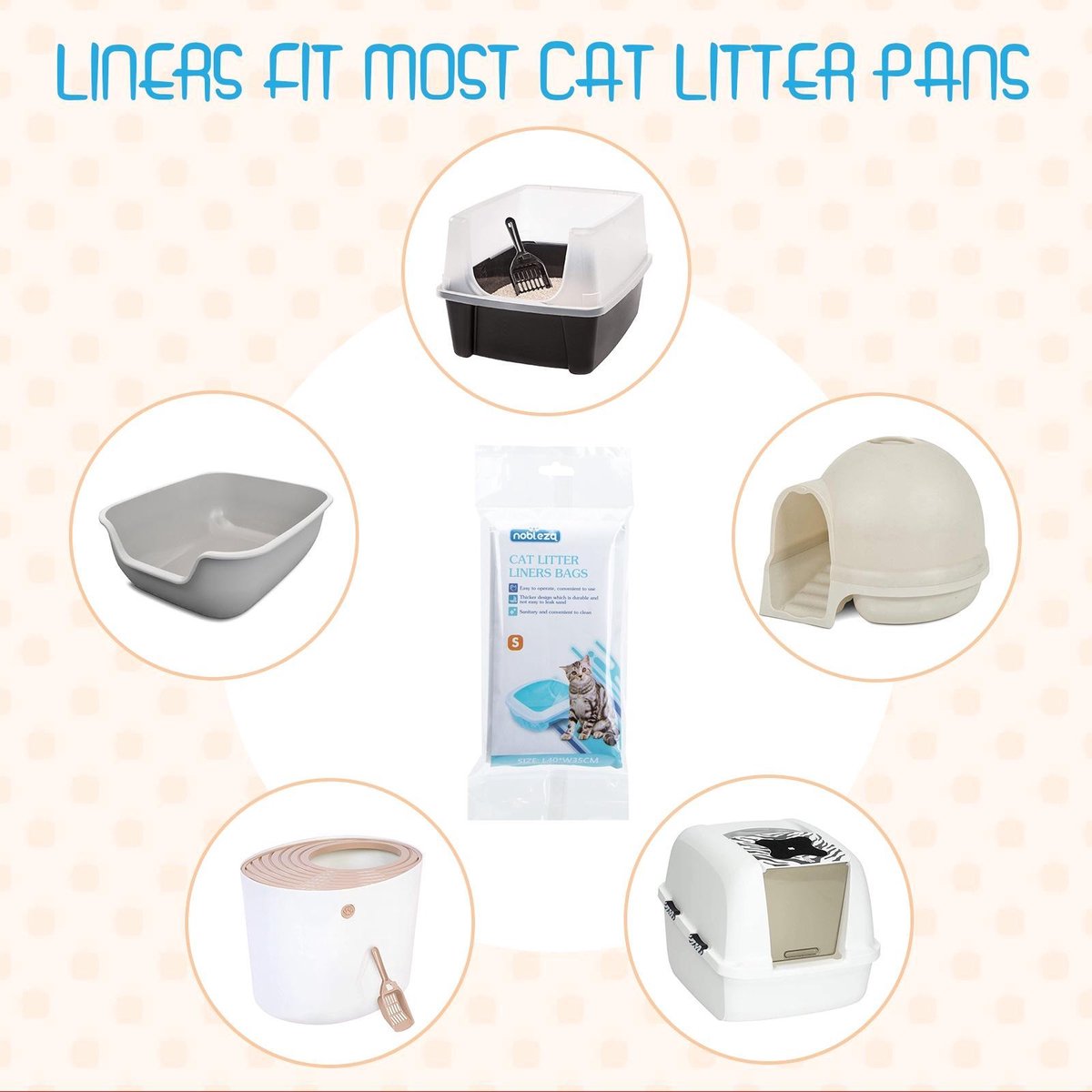 Productfoto 1 van Nobleza Kattenbakzakken - 12 stuks - 60x50 cm - Kattenbak zakken - Kattenbakzakken - Kattenbak zak - Kattenbakzak - Transparant